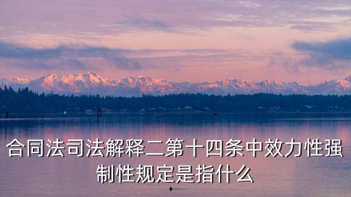 合同法司法解釋二第十四條中效力性強(qiáng)制性規(guī)定是指什么