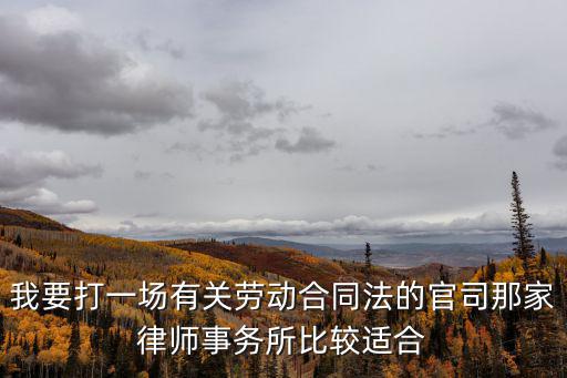 我要打一場有關(guān)勞動合同法的官司那家律師事務(wù)所比較適合