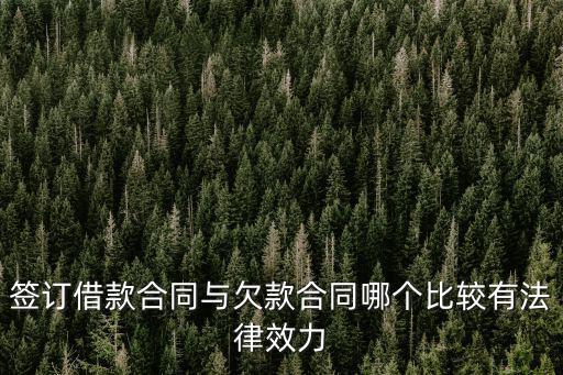 簽訂借款合同與欠款合同哪個(gè)比較有法律效力