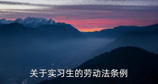 實習合同依據(jù)哪個法律法規(guī)，關于實習生的勞動法條例
