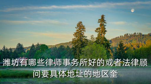 濰坊有哪些律師事務(wù)所好的或者法律顧問(wèn)要具體地址的地區(qū)奎