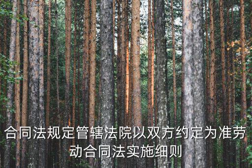 合同法規(guī)定管轄法院以雙方約定為準(zhǔn)勞動(dòng)合同法實(shí)施細(xì)則