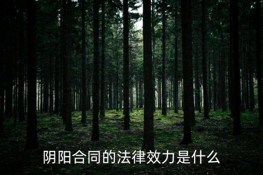 陰陽合同的法律效力是什么