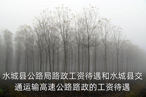 水城縣公路局路政工資待遇和水城縣交通運(yùn)輸高速公路路政的工資待遇