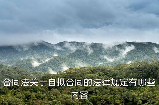 合同法關于自擬合同的法律規(guī)定有哪些內容