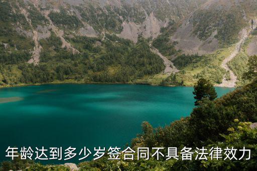 年齡達(dá)到多少歲簽合同不具備法律效力