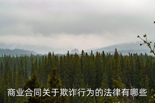 商業(yè)合同關(guān)于欺詐行為的法律有哪些