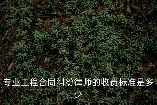 專業(yè)工程合同糾紛律師的收費(fèi)標(biāo)準(zhǔn)是多少