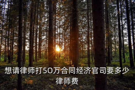 想請律師打5O萬合同經(jīng)濟(jì)官司要多少律師費(fèi)