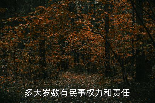 多大歲數(shù)有民事權(quán)力和責(zé)任