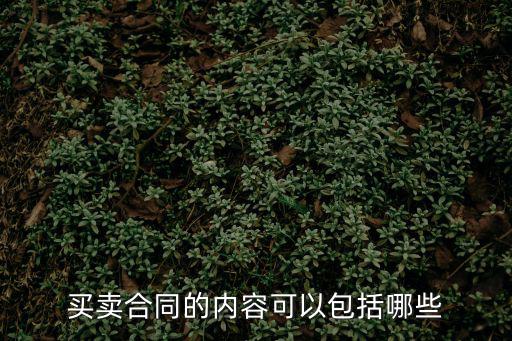 買(mǎi)賣(mài)合同的內(nèi)容可以包括哪些