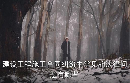 建設工程施工合同糾紛中常見的法律問題有哪些