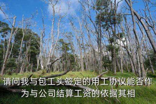 用工承包合同法律法規(guī)有哪些，請(qǐng)問(wèn)我與包工頭簽定的用工協(xié)議能否作為與公司結(jié)算工資的依據(jù)其相