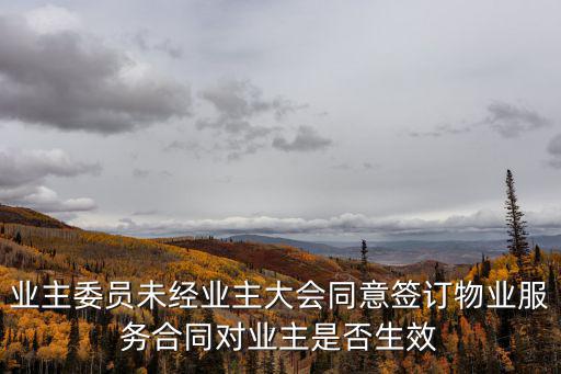業(yè)主委員未經(jīng)業(yè)主大會(huì)同意簽訂物業(yè)服務(wù)合同對(duì)業(yè)主是否生效