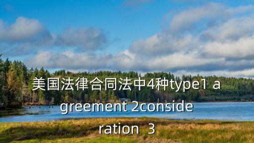 美國(guó)法律合同法中4種type1 agreement 2consideration  3