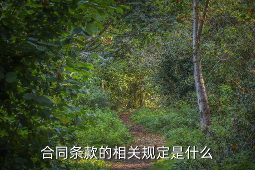 合同條款的相關(guān)規(guī)定是什么