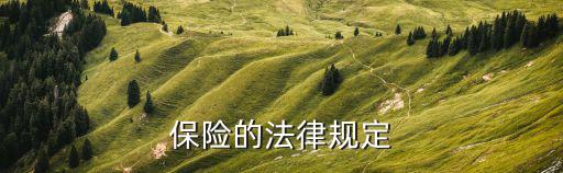 保險(xiǎn)的法律規(guī)定
