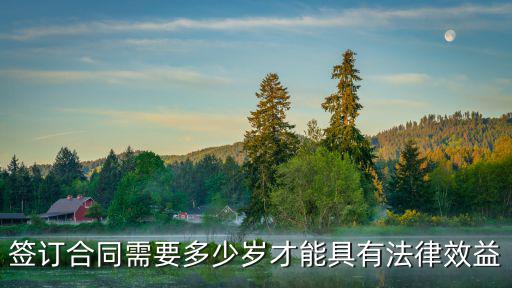 簽訂合同需要多少歲才能具有法律效益