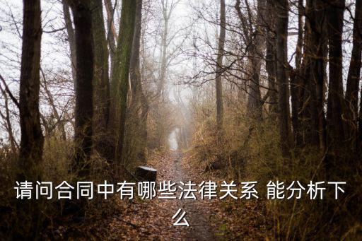 合同糾紛的法律關(guān)系有哪些，請問合同中有哪些法律關(guān)系 能分析下么