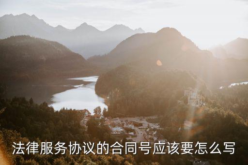法律服務(wù)協(xié)議的合同號應(yīng)該要怎么寫
