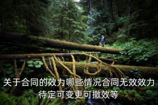 關(guān)于合同的效力哪些情況合同無效效力待定可變更可撤效等
