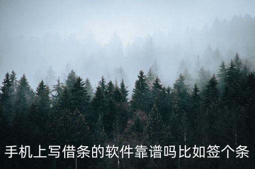 手機(jī)上寫借條的軟件靠譜嗎比如簽個(gè)條