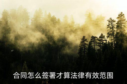 合同怎么簽署才算法律有效范圍