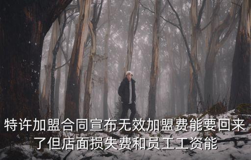特許加盟合同宣布無(wú)效加盟費(fèi)能要回來(lái)了但店面損失費(fèi)和員工工資能