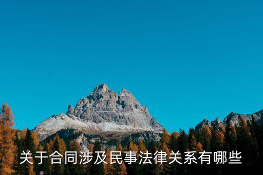 關(guān)于合同涉及民事法律關(guān)系有哪些