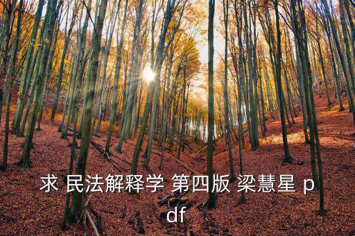 求 民法解釋學(xué) 第四版 梁慧星 pdf