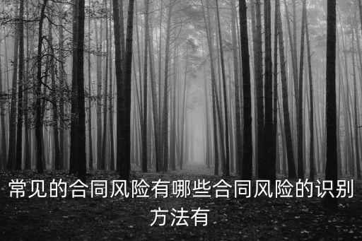 常見(jiàn)的合同風(fēng)險(xiǎn)有哪些合同風(fēng)險(xiǎn)的識(shí)別方法有