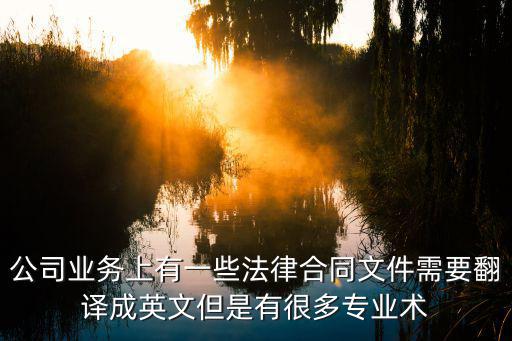 公司業(yè)務(wù)上有一些法律合同文件需要翻譯成英文但是有很多專(zhuān)業(yè)術(shù)