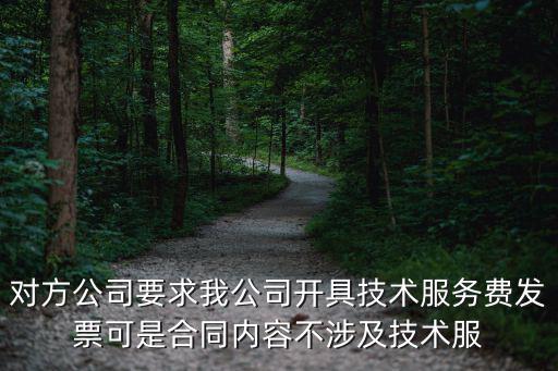 對方公司要求我公司開具技術(shù)服務(wù)費發(fā)票可是合同內(nèi)容不涉及技術(shù)服