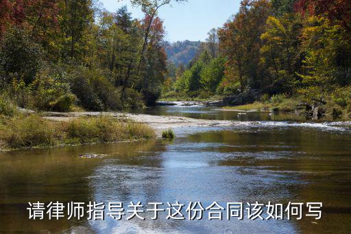 請(qǐng)律師指導(dǎo)關(guān)于這份合同該如何寫(xiě)