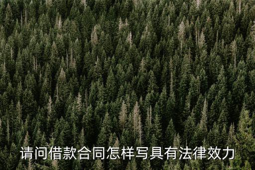 怎么寫借款合同有法律保障，民間借貸合同應該怎么寫才可以受到法律保護就寫一個借條可以嗎
