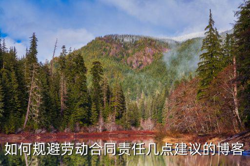 如何規(guī)避勞動合同責任幾點建議的博客