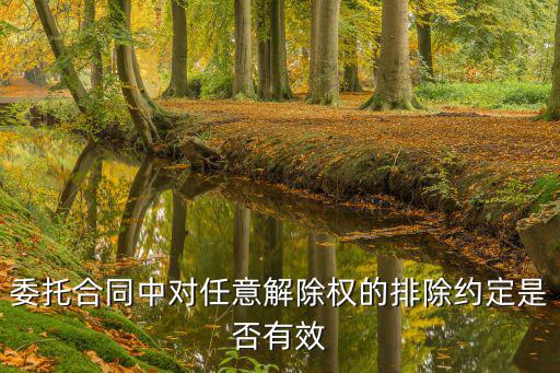 委托合同中對任意解除權(quán)的排除約定是否有效