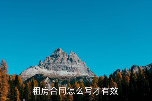 租房合同怎么寫才有效
