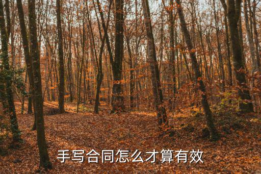 手寫合同怎么才算有效