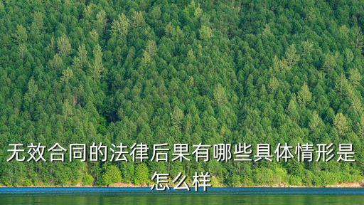 無效合同的法律后果有哪些具體情形是怎么樣