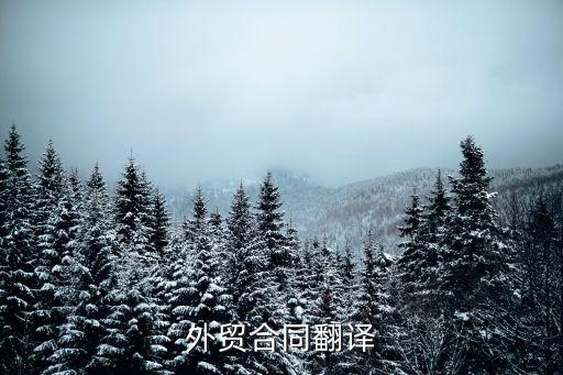 外貿(mào)合同翻譯