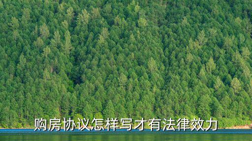 購房協(xié)議怎樣寫才有法律效力