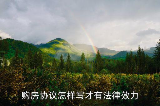購房協(xié)議怎樣寫才有法律效力