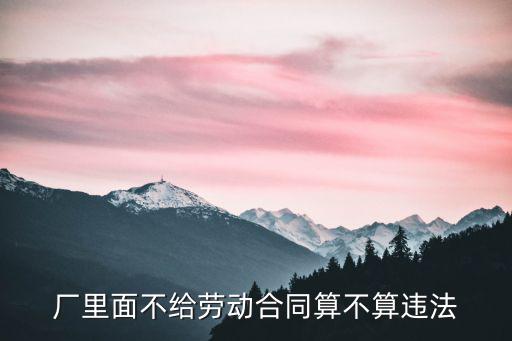 廠里面不給勞動(dòng)合同算不算違法