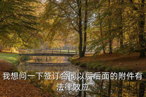 我想問一下簽訂合同以后后面的附件有法律效應(yīng)