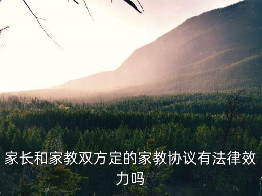 家長和家教雙方定的家教協(xié)議有法律效力嗎