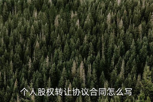 個人股權轉讓協(xié)議合同怎么寫