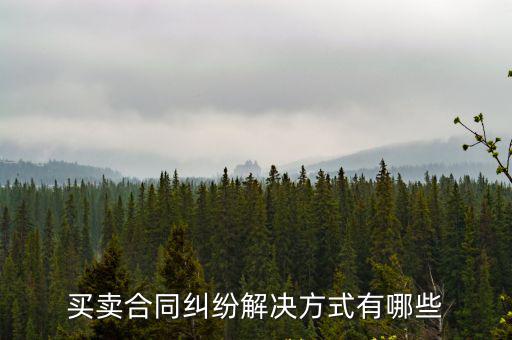 買(mǎi)賣(mài)合同糾紛解決方式有哪些