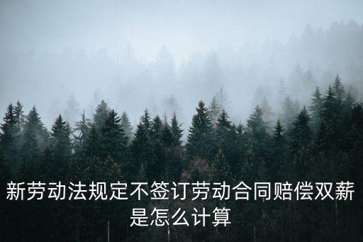 新勞動(dòng)法規(guī)定不簽訂勞動(dòng)合同賠償雙薪是怎么計(jì)算