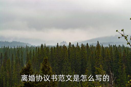 離婚協(xié)議書范文是怎么寫的